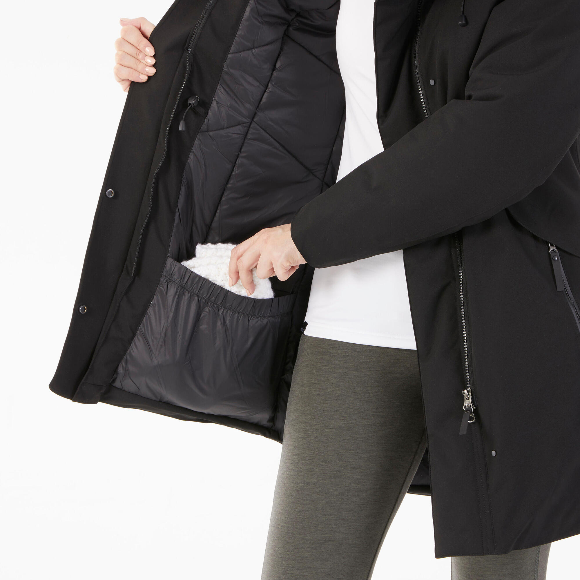 Quechua Women's SH500 Waterproof Winter Parka Jacket - Insulated Cold Weather Coat for Snow, Skiing & Outdoor Activities
