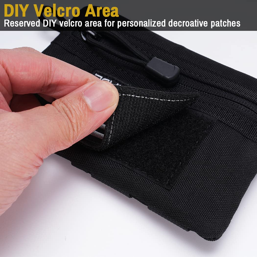 VIPERADE VE3-P Small EDC Pouch Organizer - Compact Nylon Tool Bag for Flashlight, Multitools, Pen & Notebook - Perfect for Everyday Carry, Camping, Hiking & Outdoor Adventures (Black)