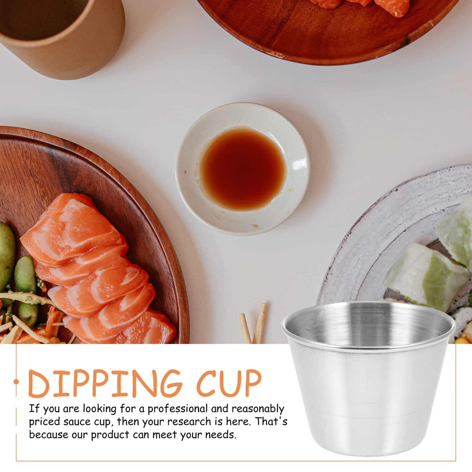 2-Pack Stainless Steel Sauce Cups - Small Dipping Bowls for Ketchup, Condiments, Salad Dressing, Snacks & Vegetables | Perfect for Parties, BBQs, Picnics & Kitchen Use
