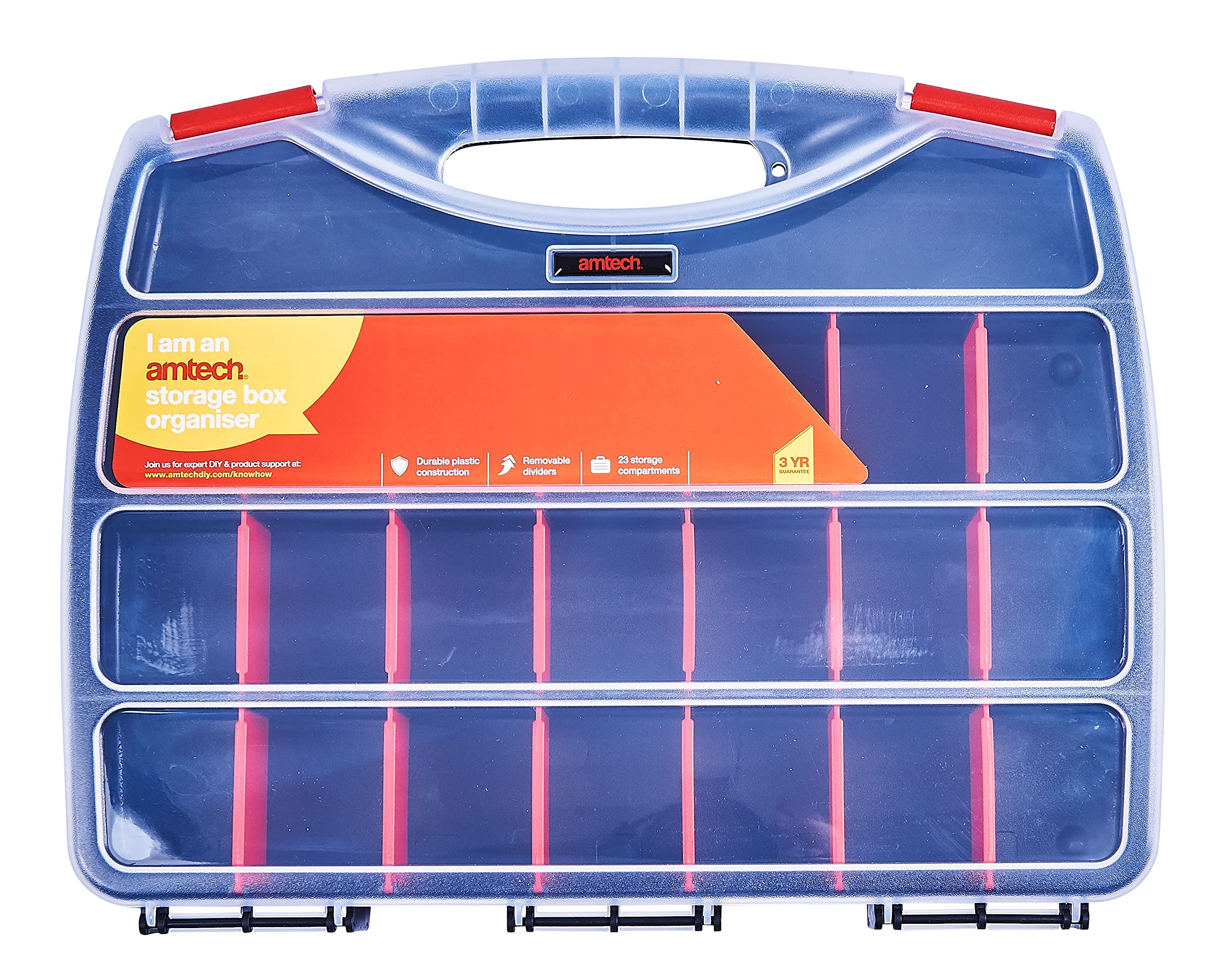 Best S6460 Storage Box - 23 Compartment Hardware Organizer with Removable Dividers | Perfect for Screws, Nails, and Small Parts Organization in Garage, Workshop & DIY Projects