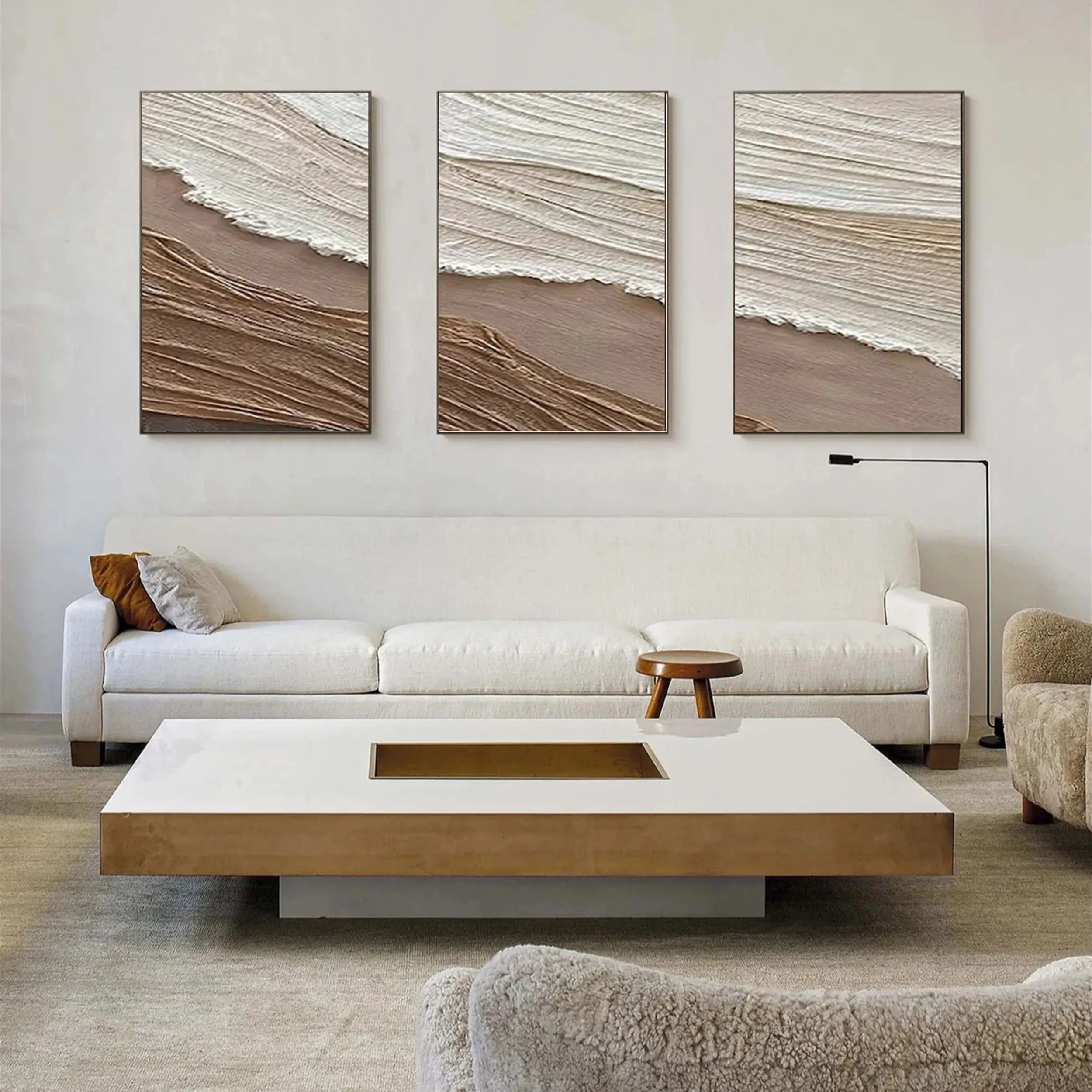Ocean and Sky Painting Set of 3 - Coastal Wall Art Decor for Living Room, Bedroom, or Office - Beautiful Seascape Canvas Prints - #OS 142