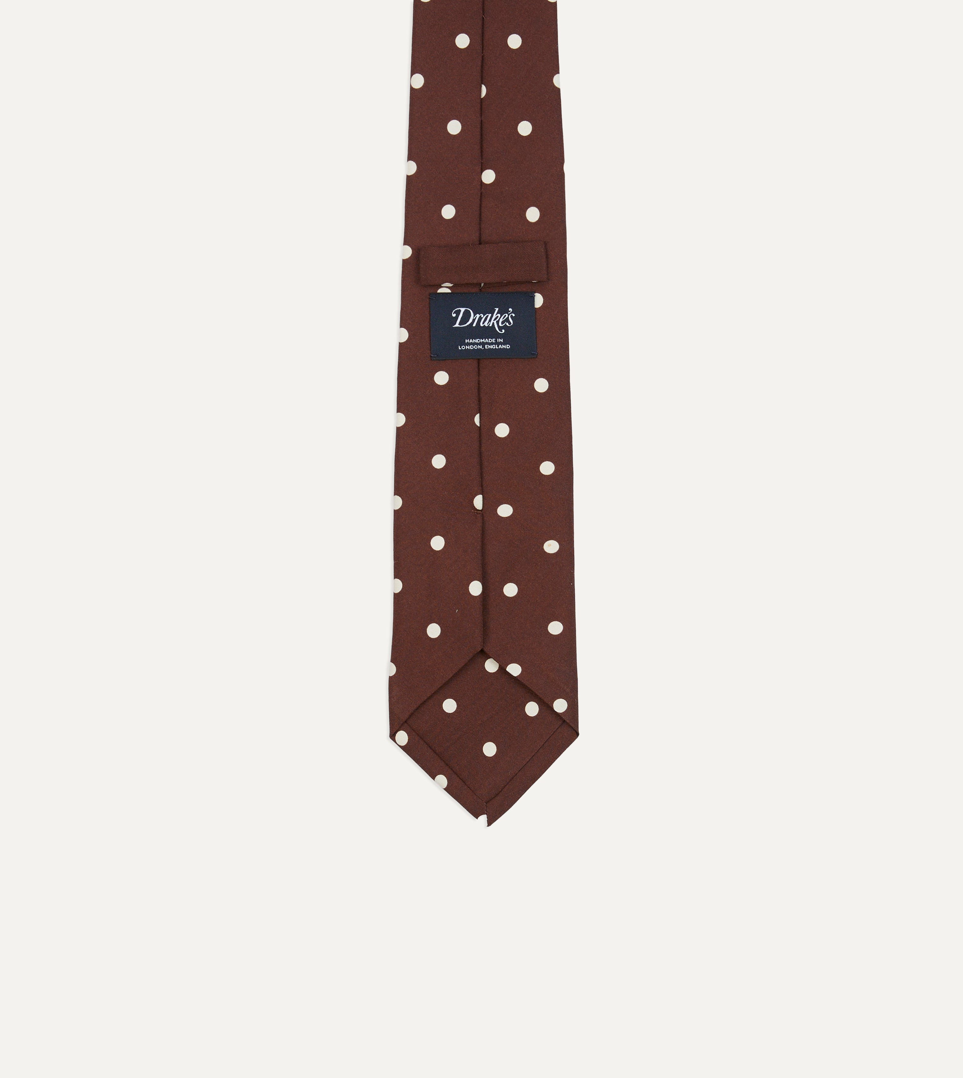 Elegant Brown Polka Dot Silk Self-Tipped Necktie for Men - Perfect for Weddings, Business Meetings & Formal Events