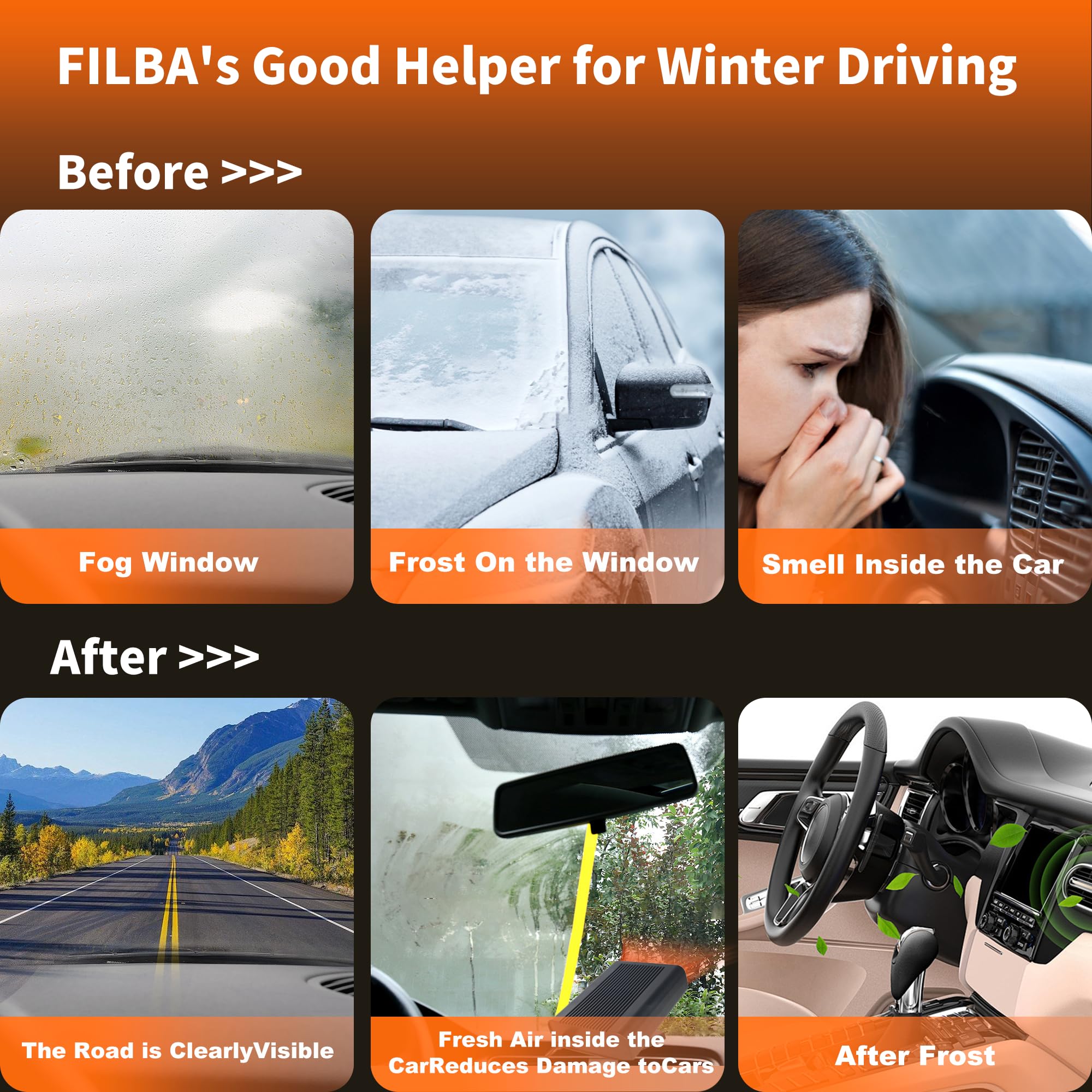 12V Portable Car Heater & Cooler - Fast Windshield Defrost Defogger for Vehicles, Dual Function Heating & Cooling, Plugs into Cigarette Lighter - Perfect for Winter Driving and Summer Road Trips