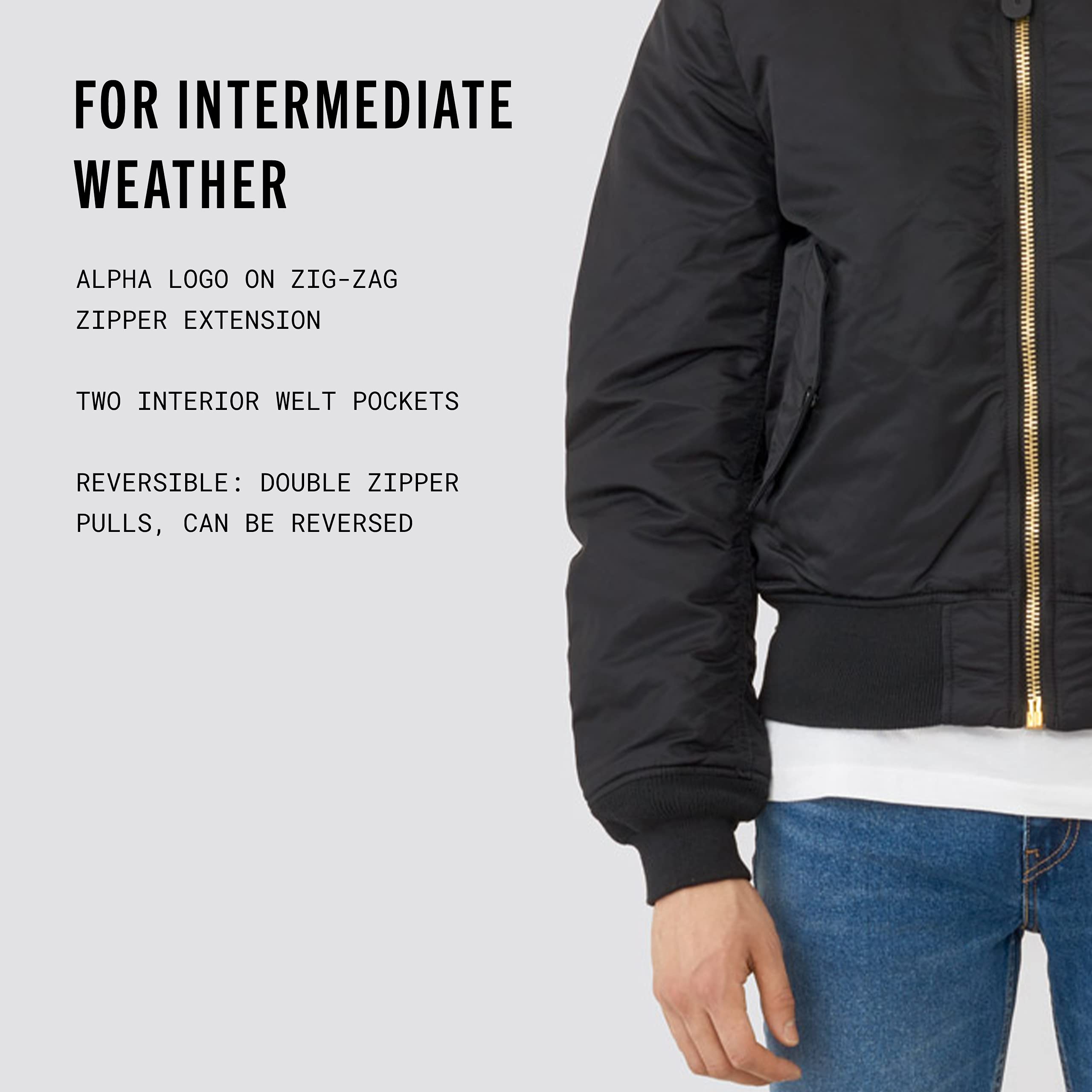 Alpha Industries MA-1 Slim Fit Bomber Flight Jacket for Men - Lightweight Military Pilot Jacket with Water-Resistant Nylon - Perfect for Casual Wear, Street Style & Outdoor Adventures