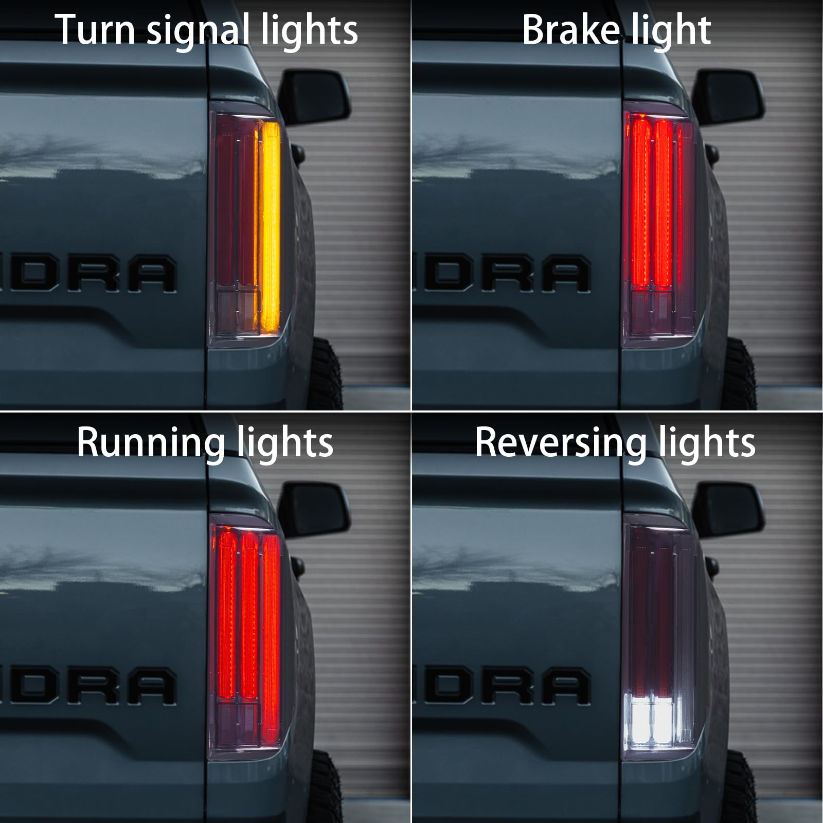 Kingory Full LED Tail Lights for Toyota Tundra 2007-2013 - Black Housing Smoked Lens Rear Light Assembly Pair - Perfect for Night Driving & Enhanced Safety