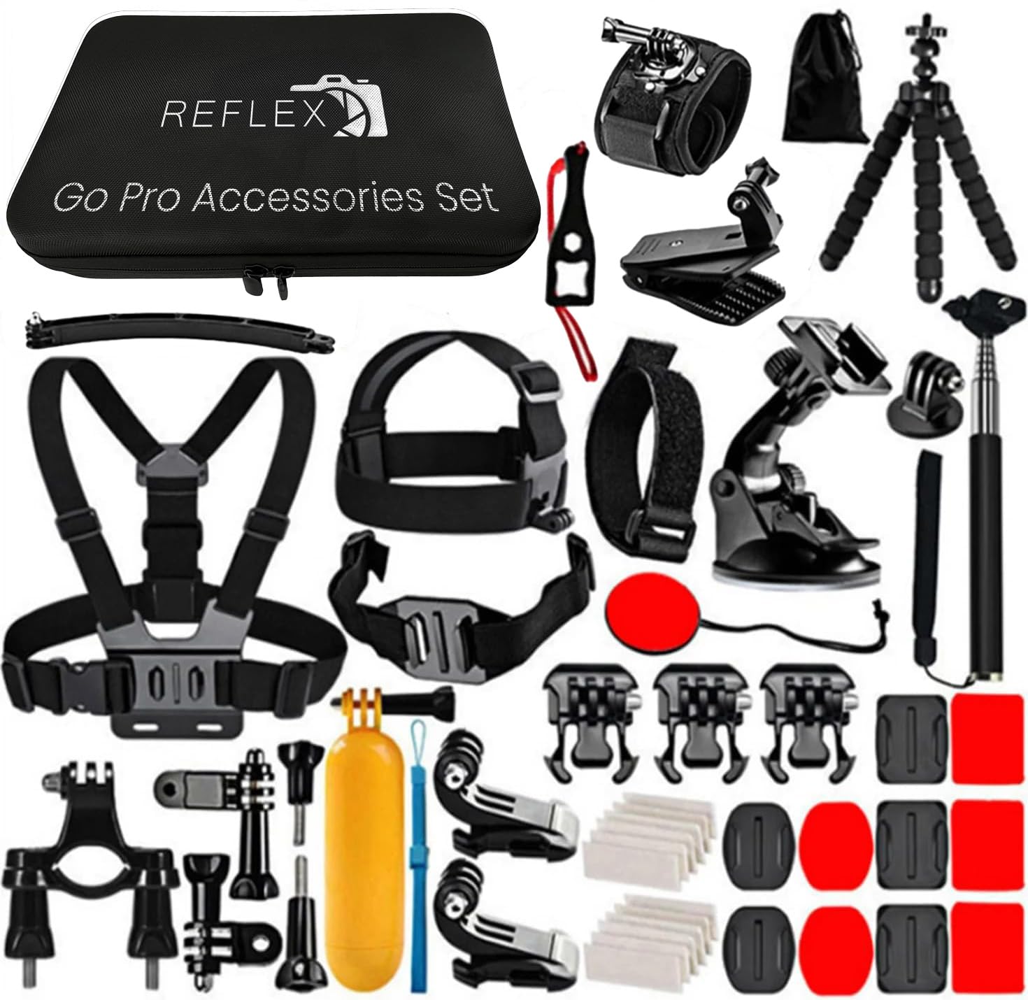 50-in-1 Action Camera Accessories Kit for GoPro Hero 13/12/11/10/9, DJI Osmo Action 2/3/4/Pro 5, Insta360 X2/X3 - Waterproof Durable Case Included - Perfect for Vlogging, Travel, Sports & Underwater Adventures