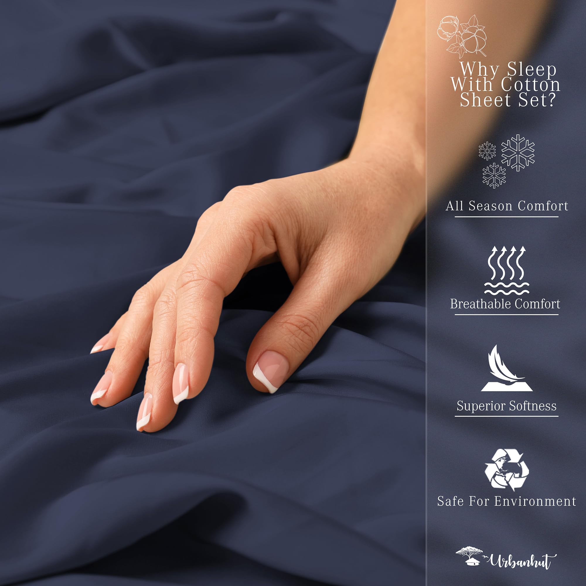 Premium 1000 Thread Count Egyptian Cotton King Sheet Set - 4 PC Luxury Sateen Bed Sheets, Ultra Soft & Breathable Long Staple Cotton, Fits 16