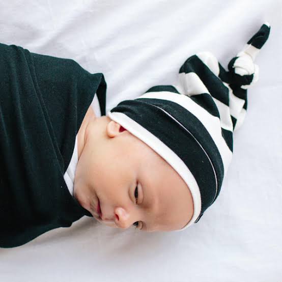 Copper Pearl Baby Top Knot Hat 0-4 Months - Classic Striped Newborn Beanie for Girls & Boys - Perfect for Photography, Outfits & Outdoor Adventures