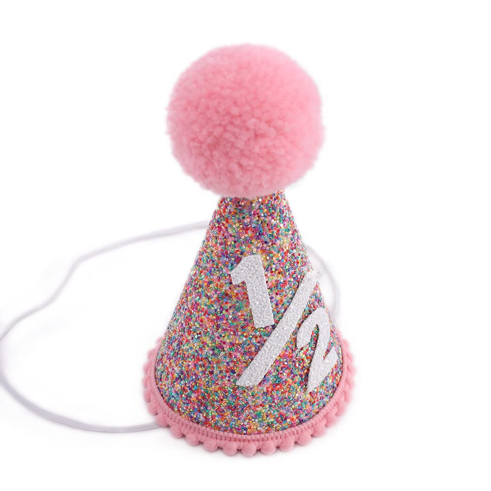 Glitter Rainbow Cone Birthday Hat - Fun Party Decorations for Kids & Adults | Perfect for Birthday Celebrations, Festivals & Themed Events