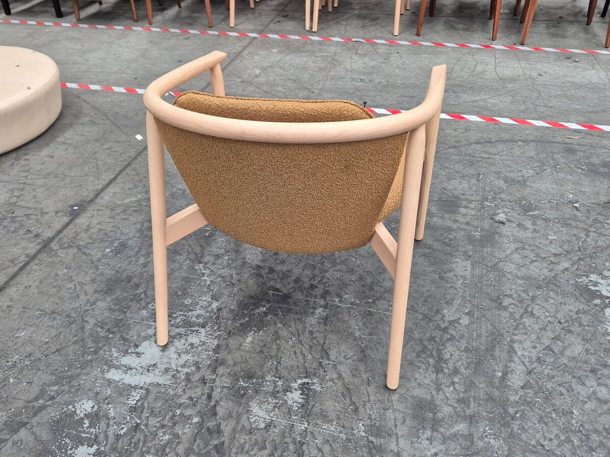 Otway Lounge Chair - Natural Wood Modern Accent Chair for Living Room, Bedroom, or Office - Comfortable Mid-Century Style Reading Chair with Sturdy Frame