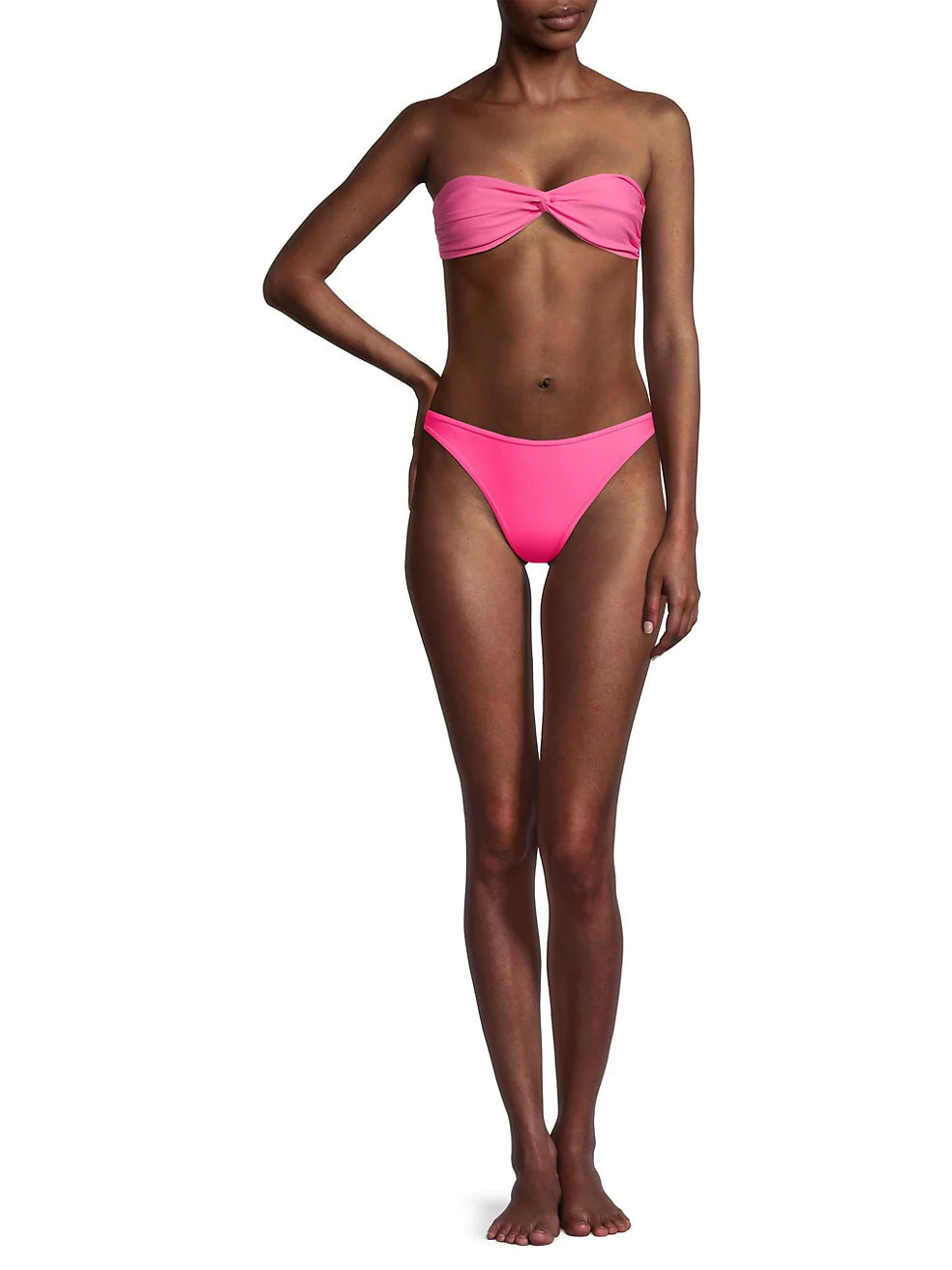 Florence Bandeau Bikini Top - Deep Rose Pink Swimwear for Women | Strapless Bikini Top for Beach, Pool & Summer Vacation