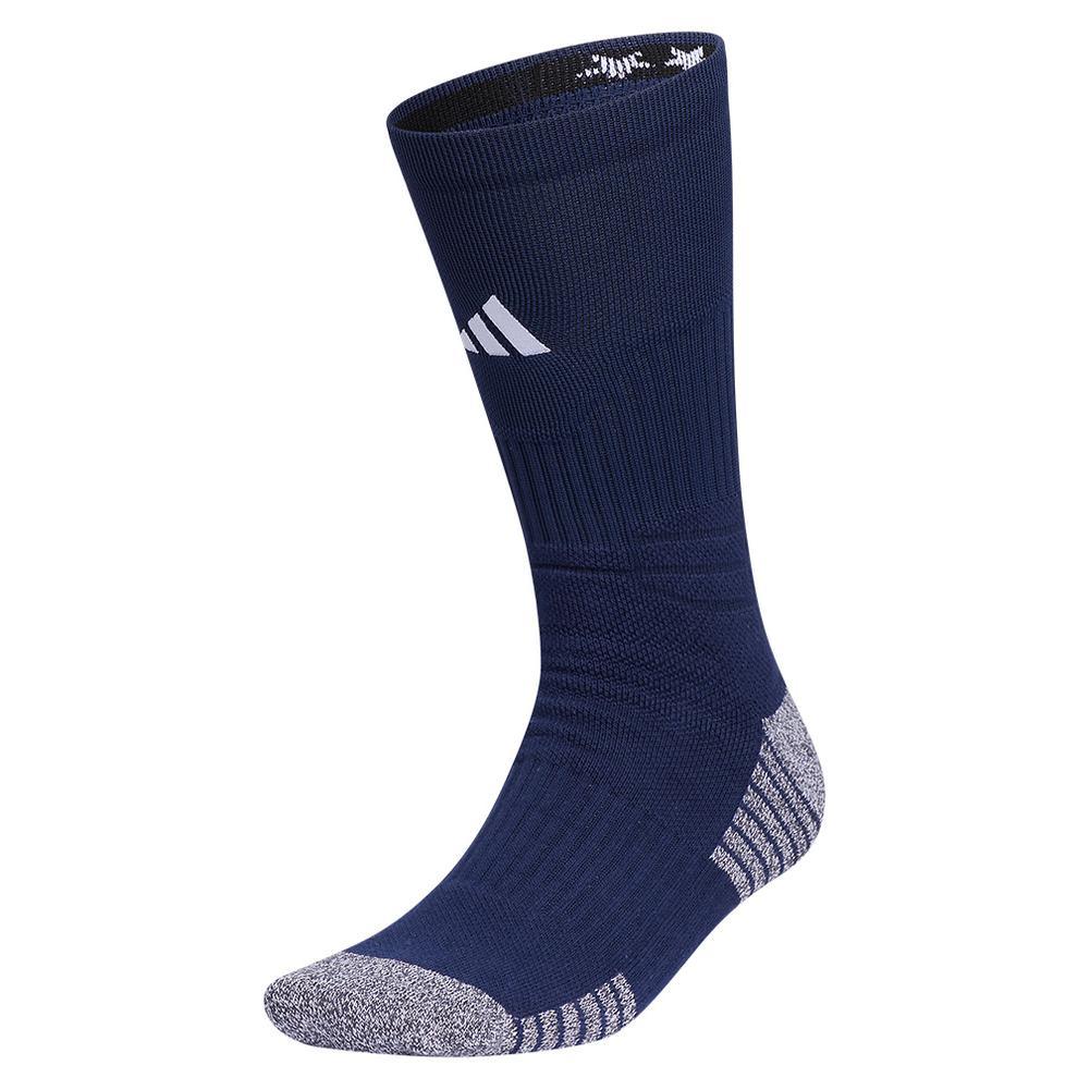 5 Star Team 2.0 Crew Socks - Navy Blue & White Striped Athletic Socks for Men & Women - Perfect for Running, Basketball & Casual Wear