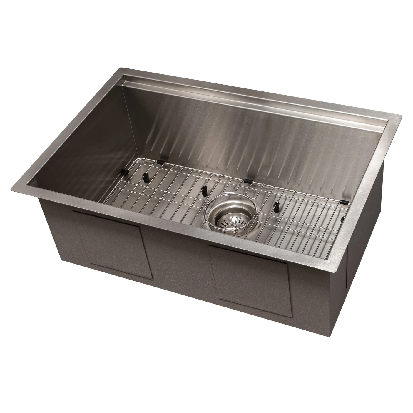 ZLINE Garmarch 27-Inch Undermount Single Bowl Stainless Steel Kitchen Sink with Bottom Grid & Accessories - Perfect for Modern Kitchens, Remodeling, and Heavy-Duty Cooking