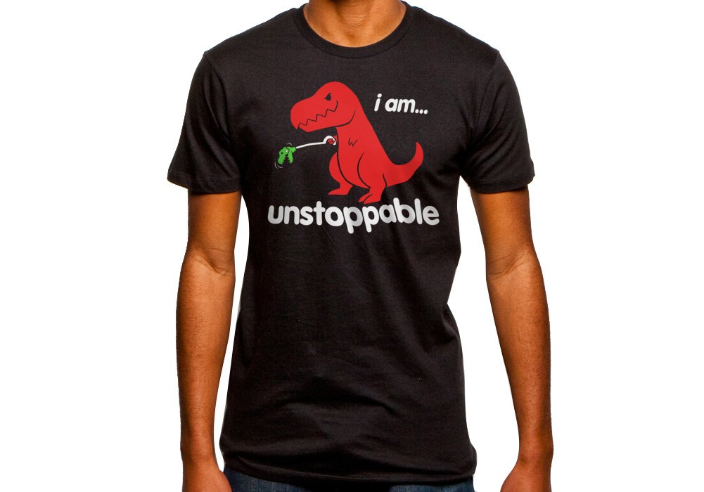 Unstoppable T-Rex Graphic T-Shirt for Men - XXL Size Dinosaur Print Cotton Tee - Perfect for Jurassic Theme Parties & Casual Wear