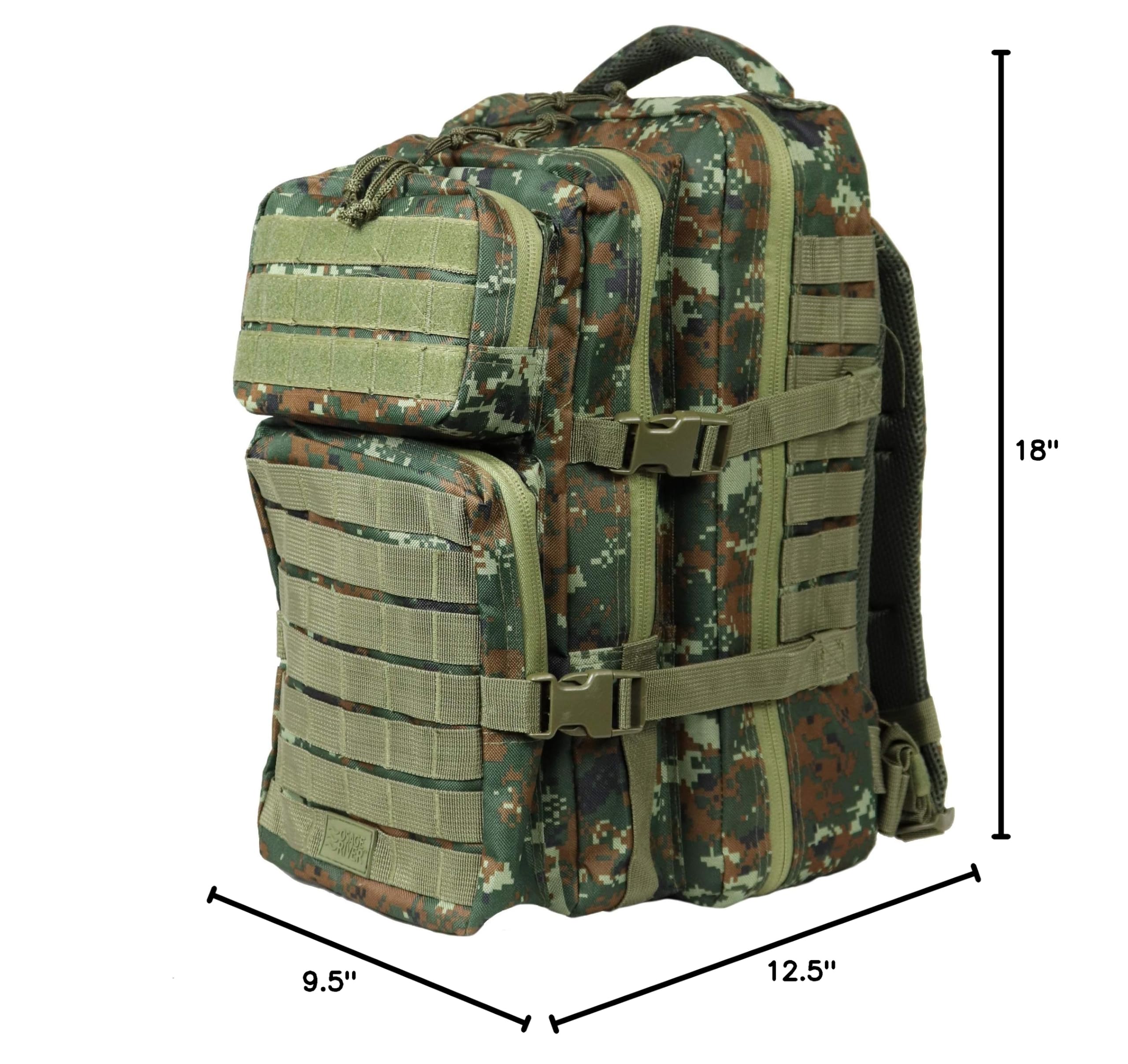 OSAGE RIVER Large Fishing Tackle Backpack with Rod Holder - Waterproof Tackle Storage Bag for Bass Fishing, Camping & Hunting Gear - Camo Design for Outdoor Adventures