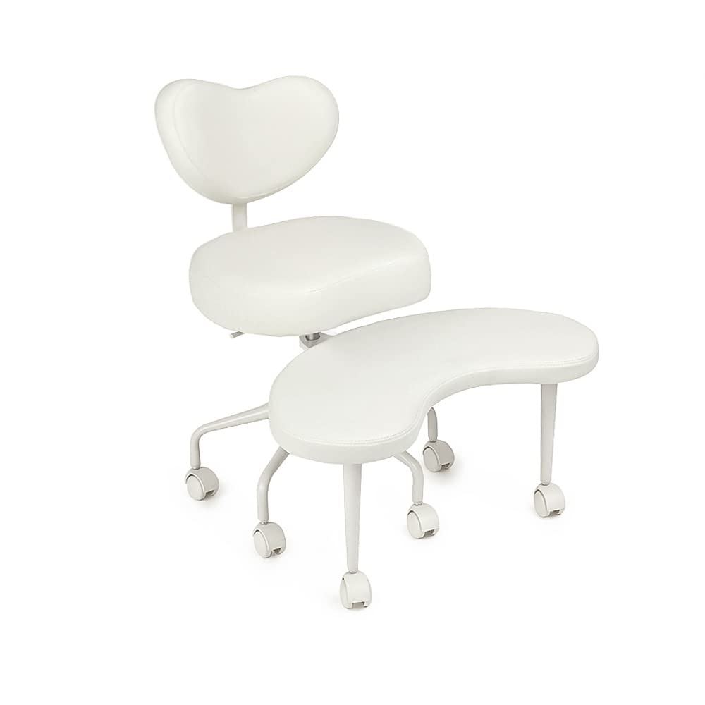 Meditation Chair with Wheels - Adjustable Cross Legged Desk Chair for ADHD & Fidgety Sitters, Lumbar Support & Flexible Design, Ivory - Perfect for Yoga, Office & Home Meditation