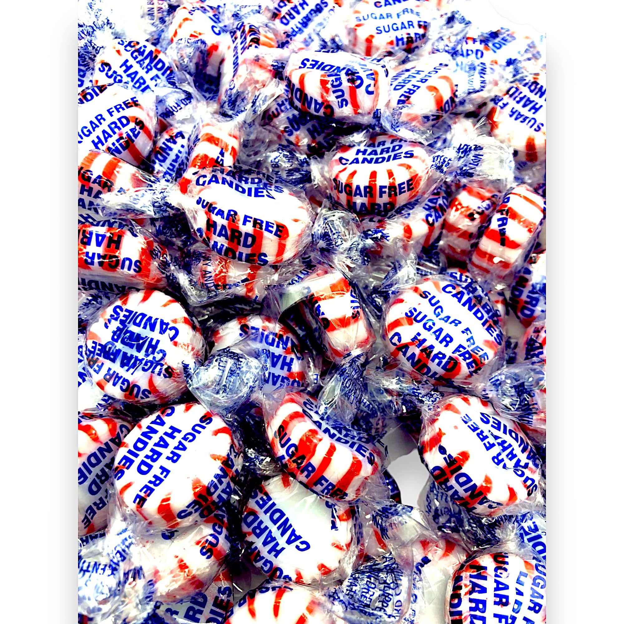 Sugar Free Peppermint Starlight Hard Candy - Keto Friendly, Gluten Free, Diabetic Safe - 1.5 lbs Individually Wrapped Mints - Refreshing Breath Freshener for Office, Travel & After Meals (24 oz)
