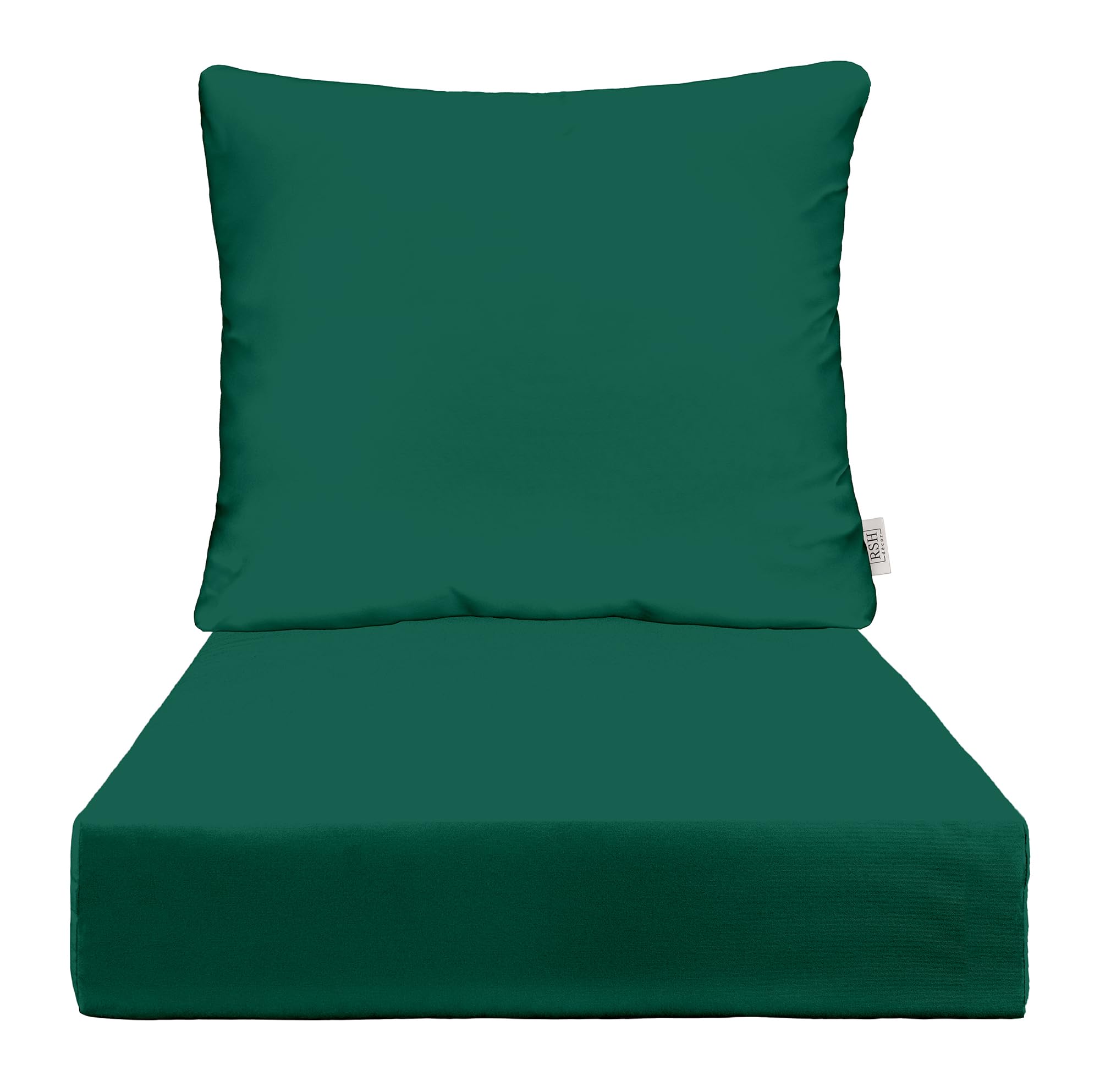 RSH DECOR: Sunbrella Deep Seating Cushion Set with Pillow Back - 24” x 27” Waterproof & Fade-Resistant Outdoor Chair Cushions for Patio Furniture in Forest Green | Perfect for Garden, Poolside & Deck Relaxation