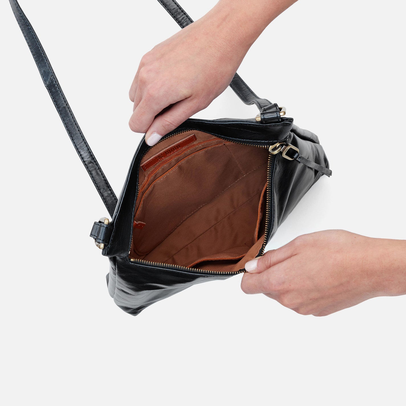 Cambel Crossbody Bag in Polished Leather - Stylish Black Leather Purse for Women | Perfect for Work, Travel & Everyday Use