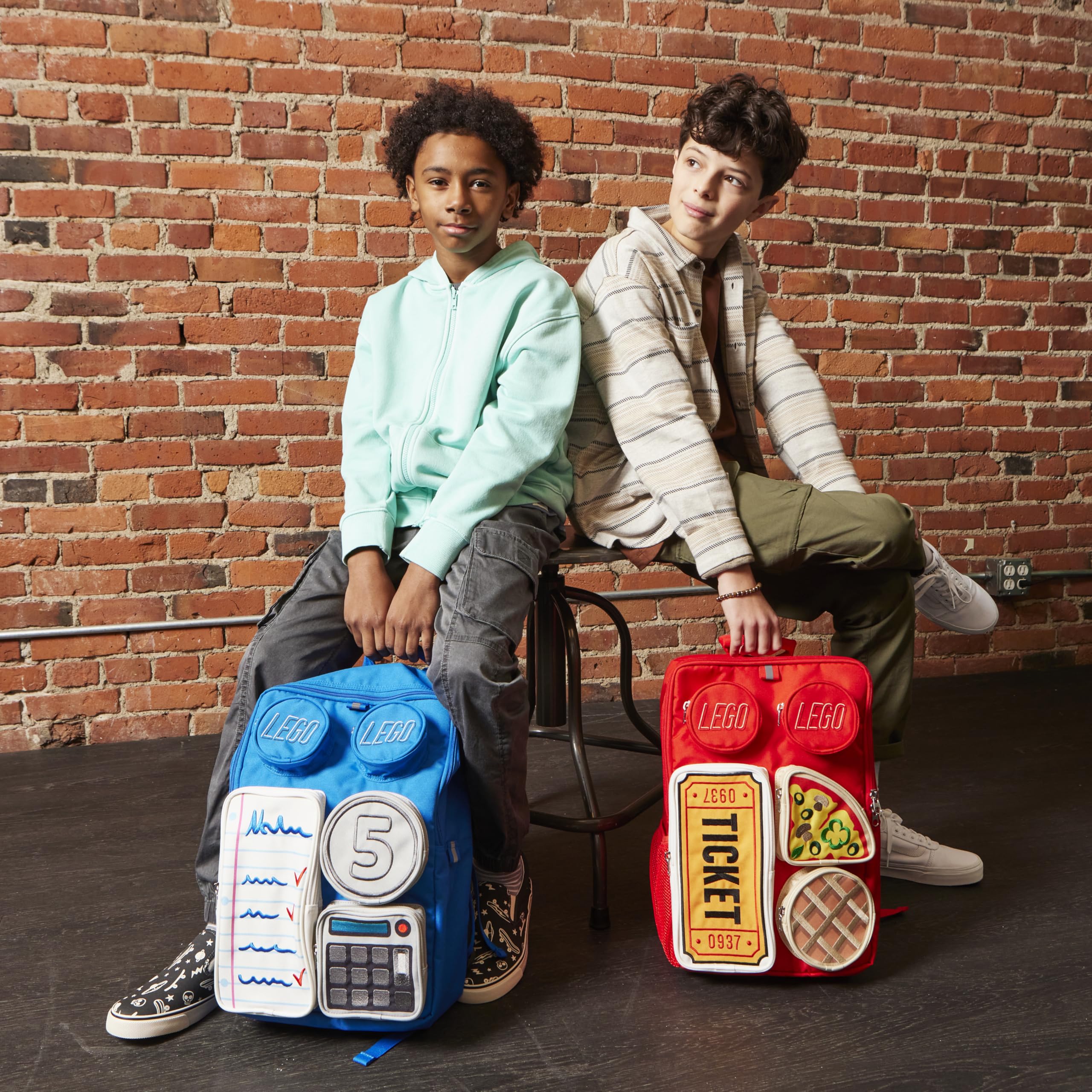 LEGO® Brick Tile Backpack for Kids & Adults - Durable Red School Backpack with Customizable LEGO® Baseplate - Perfect for School, Travel & LEGO® Fans