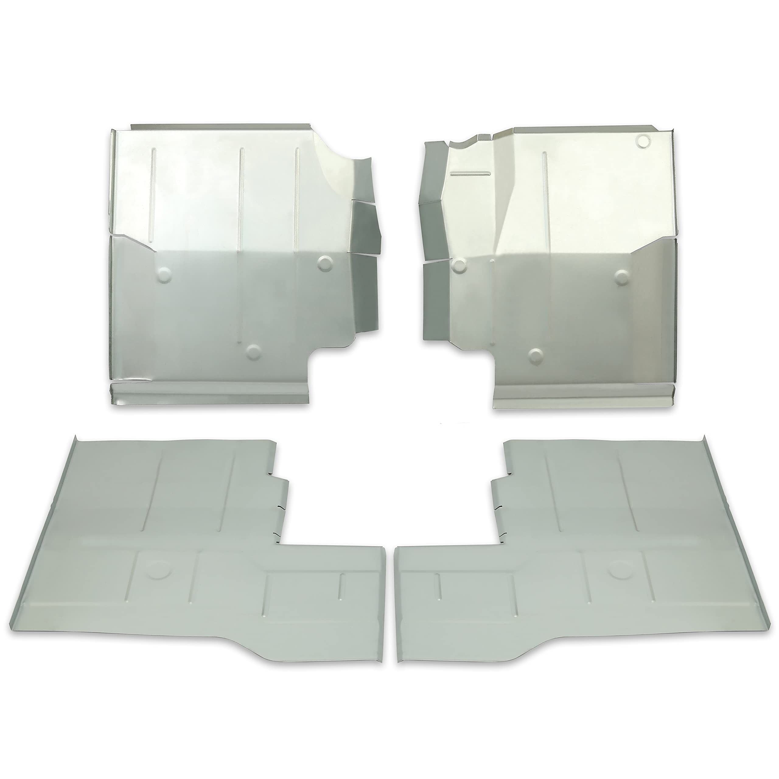 KUAFU Galvanized Floor Pans Replacement - Compatible with 1976-1986 Jeep CJ7, CJ8, CJ Scrambler & YJ Wrangler - Front & Rear Set of 4 Pieces - Rust Protection for Off-Road Adventures & Classic Jeep Restoration