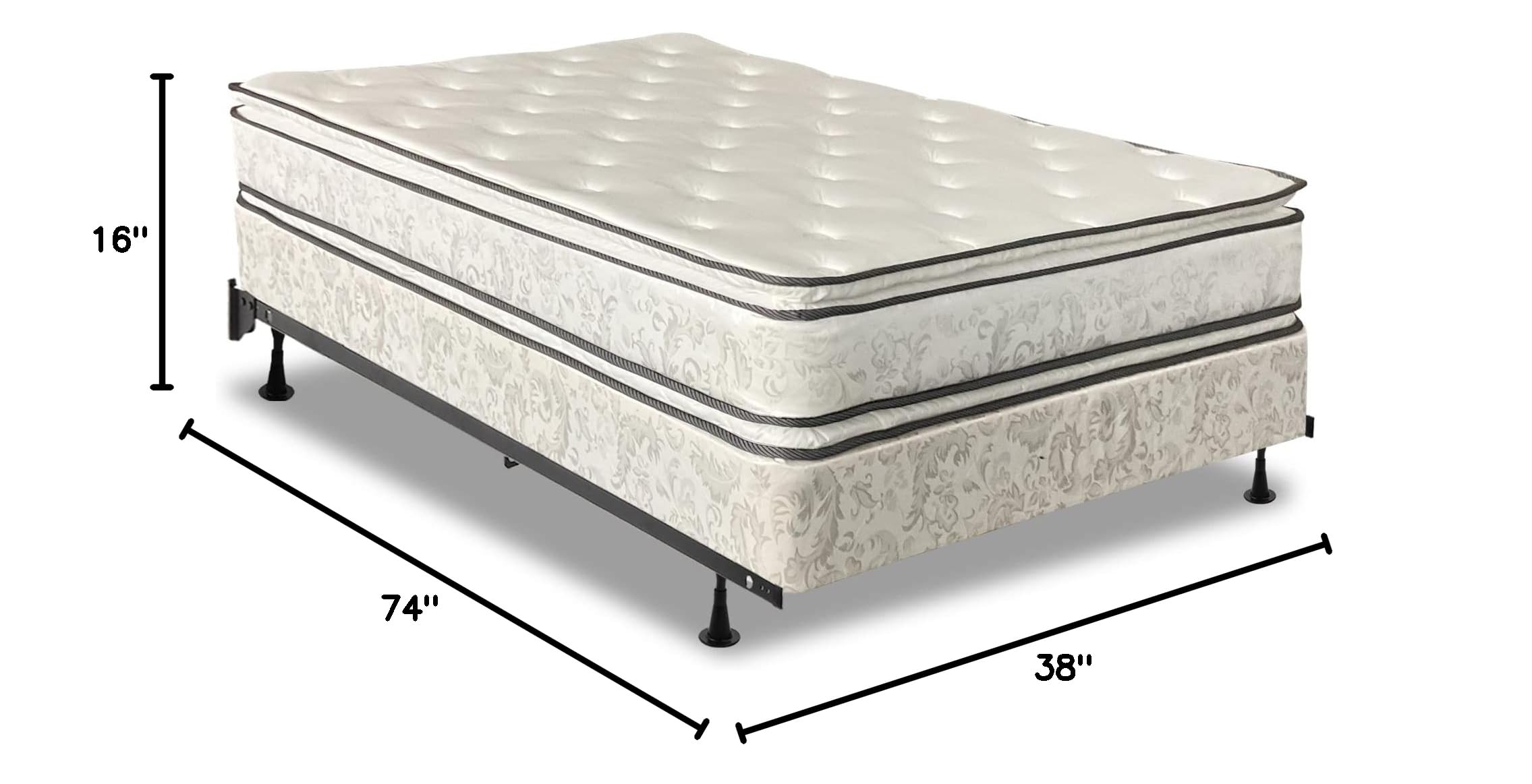 Greaton Medium Plush Double-Sided Pillowtop Innerspring Mattress Set with 4