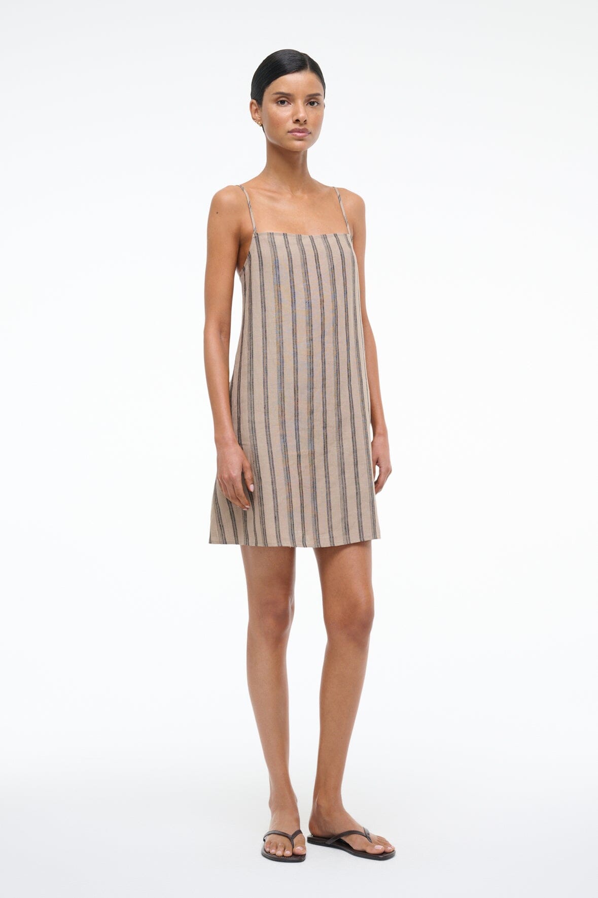 LAURA LINIEN MINI DRESS | SAHARA STRIPE | Women's Summer Casual Dress for Beach Vacation & Outdoor Date