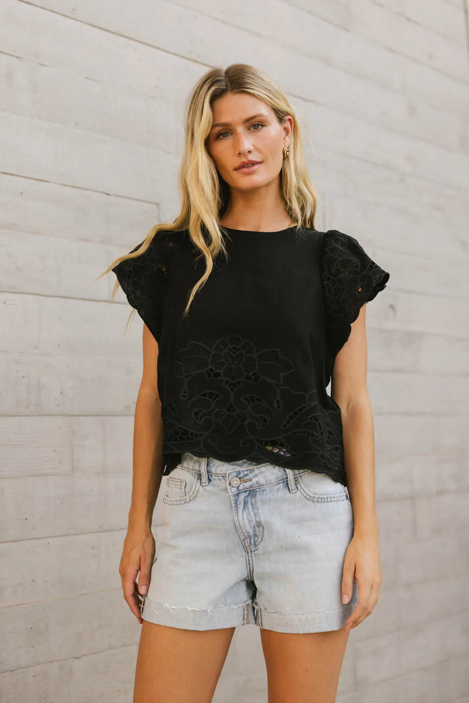 Myra Embroidered Blouse for Women - Elegant Black Floral Top | Perfect for Office Wear, Date Night & Special Occasions