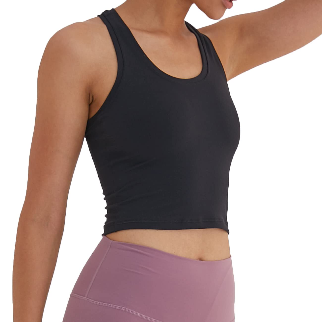 Women's Cropped Racerback Tank Tops - Breathable Workout Shirts for Running, Yoga & Gym - Comfortable Athletic Tops for Women's Fitness & Active Lifestyle