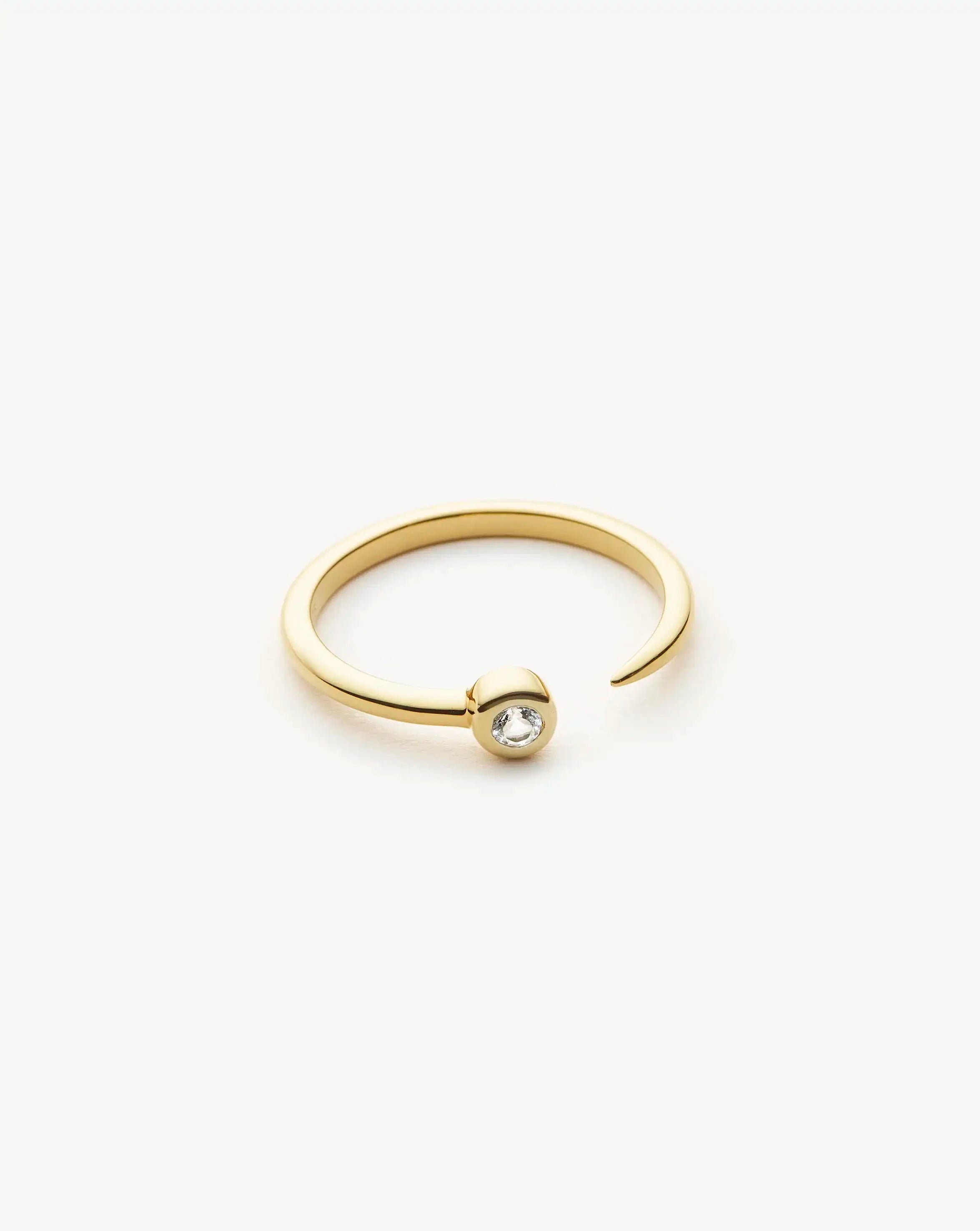 Interstellar Ring for Women - 18k Gold Vermeil & Cubic Zirconia Wedding Band - Elegant Stackable Ring for Anniversary, Engagement, and Everyday Wear