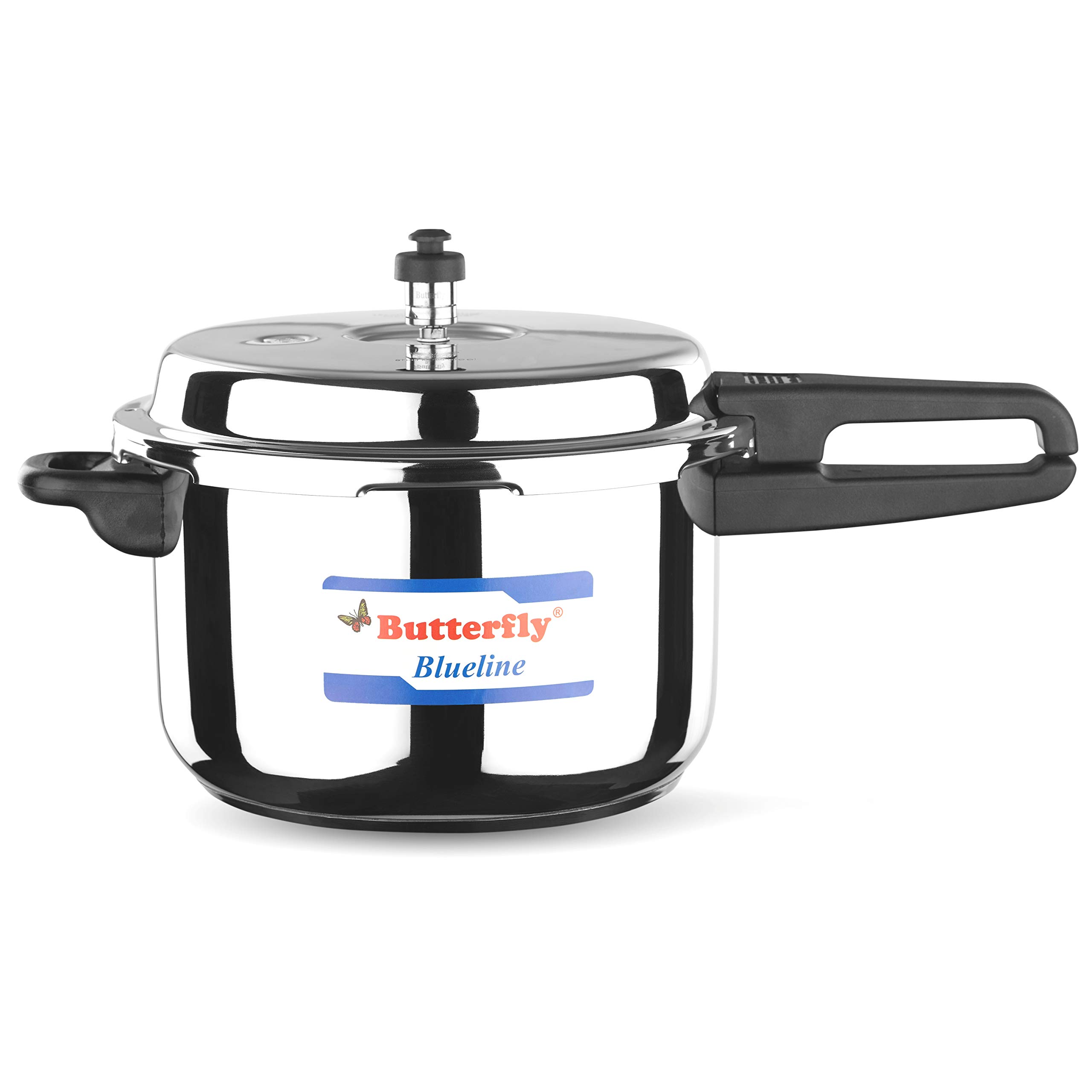 Premium Blue Line Stainless Steel Pressure Cooker 7.5L - Fast & Safe Cooking for Soups, Stews & Meals | Perfect for Home Kitchens & Camping