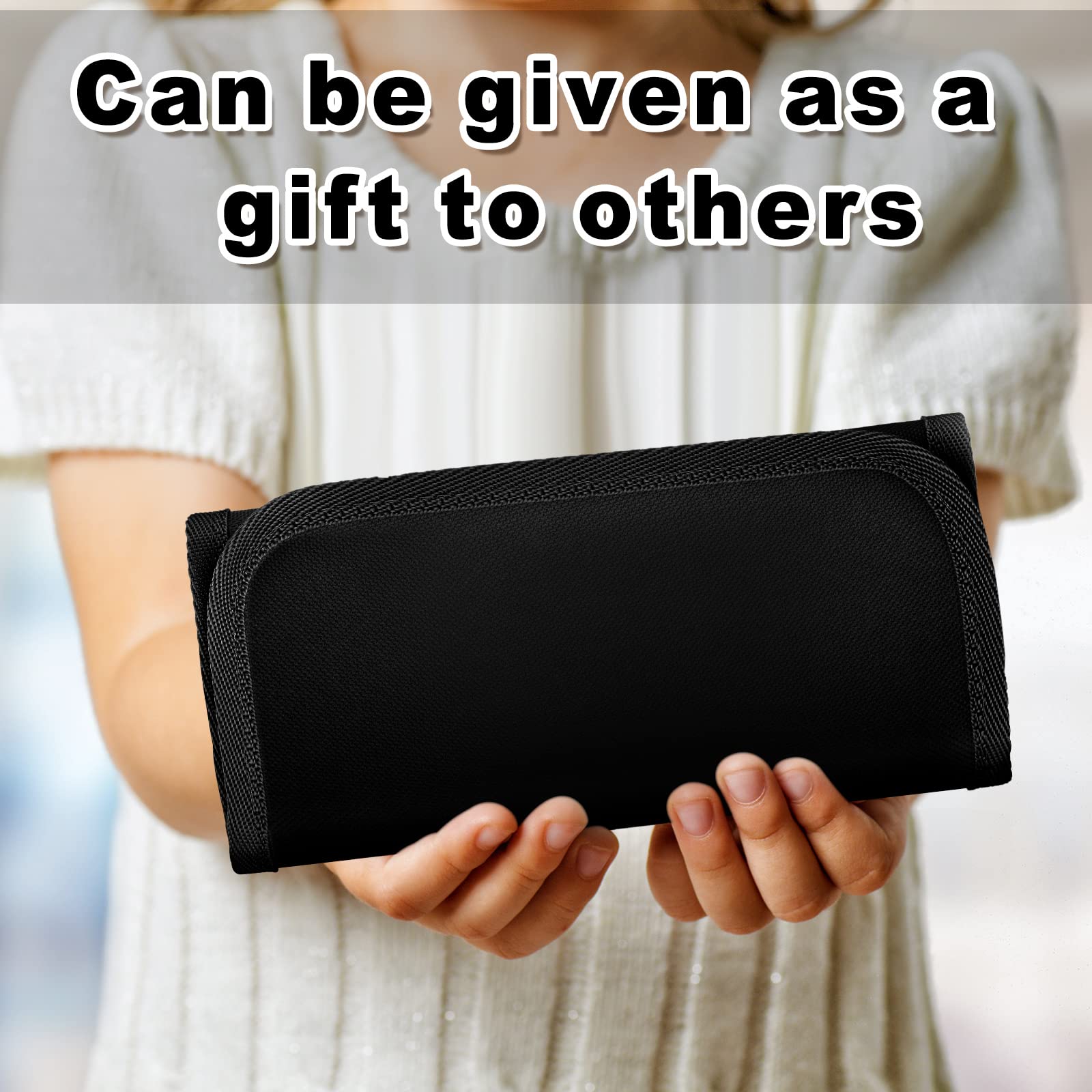 Premium Black Cash Wallet with 12 Zipper Pockets - RFID Blocking Money Organizer for Bills, Receipts & Cards | Slim Travel Wallet for Men & Women | Perfect for Budgeting, Business Trips & Daily Use