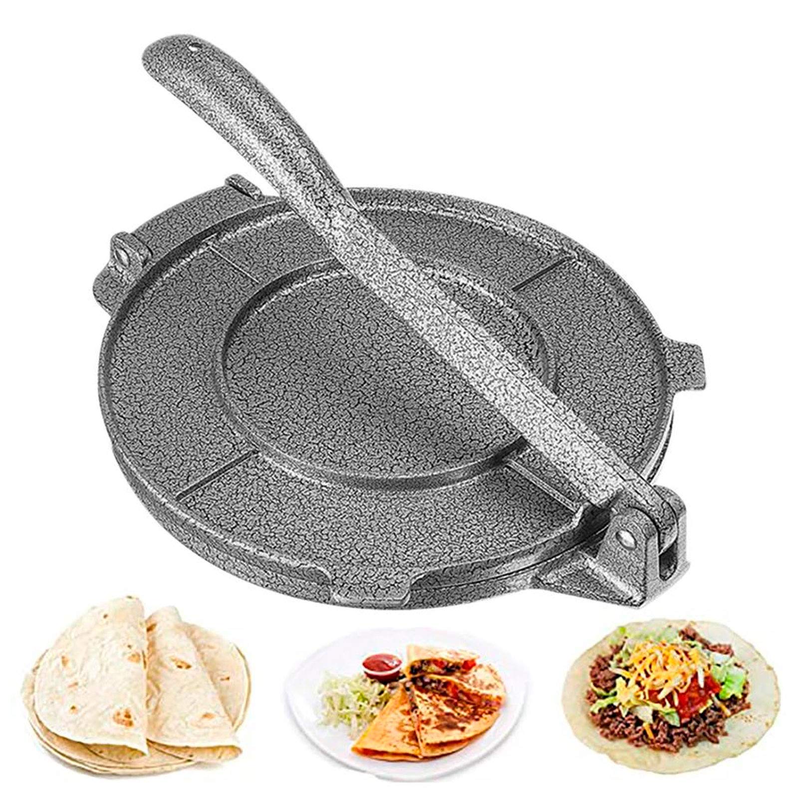 6.5 Inch Cast Iron Tortilla Press - Heavy Duty Tortilla Maker for Corn & Flour Tortillas, Roti, Dough Pressing Tool - Perfect for Home Kitchens & Mexican Restaurants