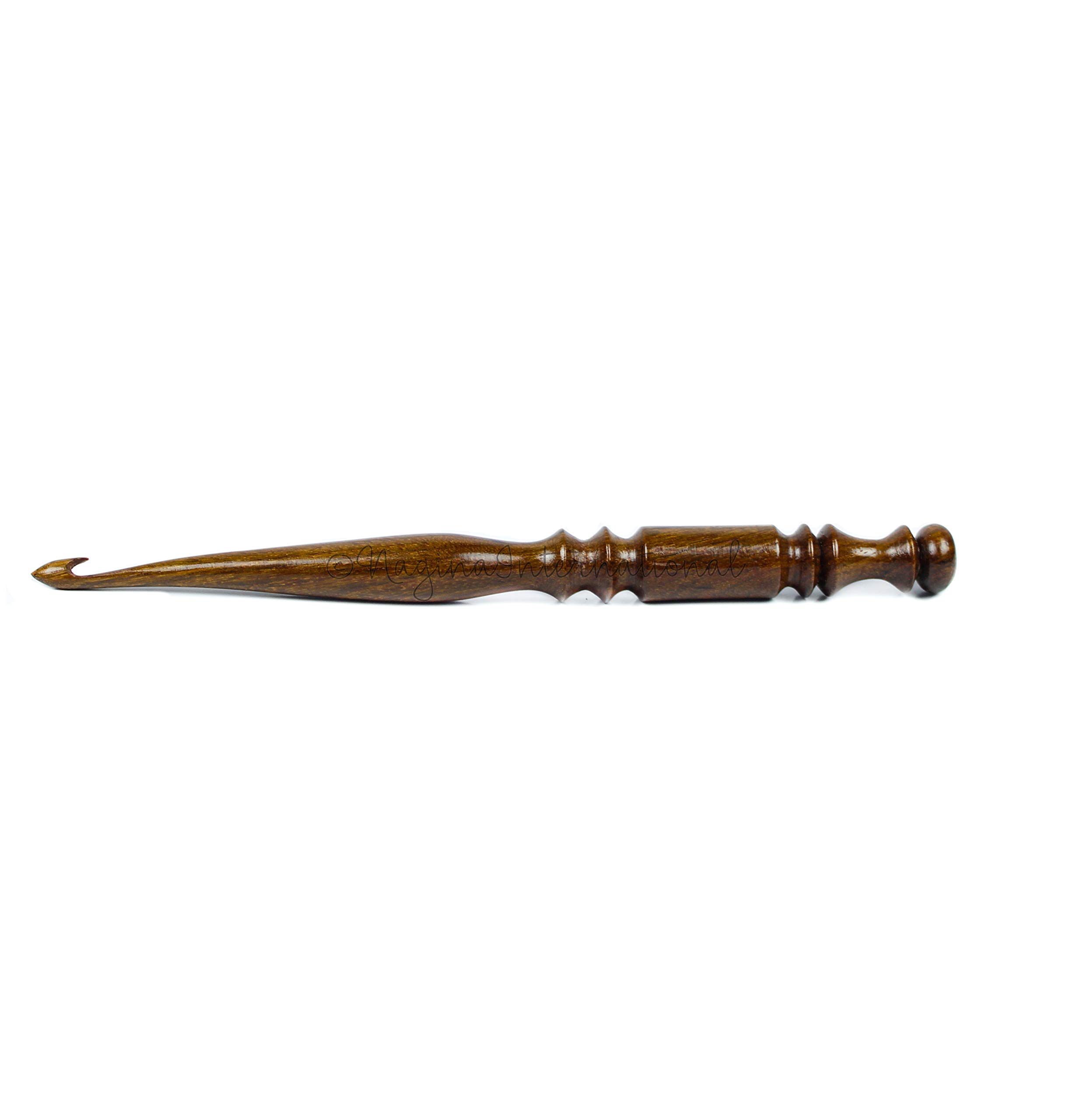 Premium Rosewood Crochet Hook with Ergonomic Wood Handle - Size E-4 (3.5mm) for Knitting & Crocheting | Perfect for Yarn Crafts, DIY Projects & Handmade Gifts | Ideal for Beginners and Professional Crafters