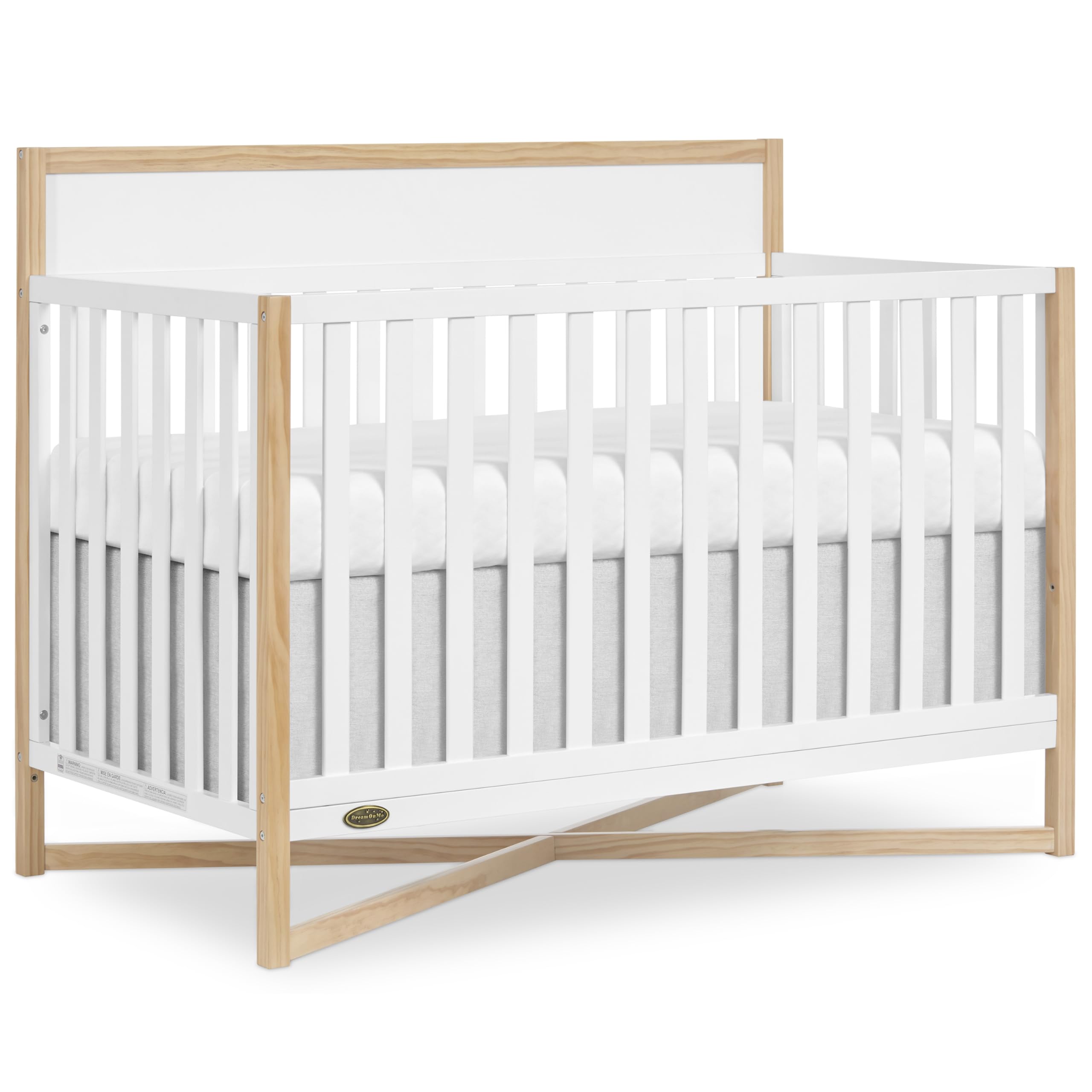 Dream On Me Owen 5-in-1 Convertible Crib - White Oak Finish | Greenguard Gold & JPMA Certified | Transforms to Toddler Bed, Daybed, Kids Sofa & Full Bed | Safe Nursery Furniture for Baby & Toddler | Perfect for Small Spaces & Growing Families