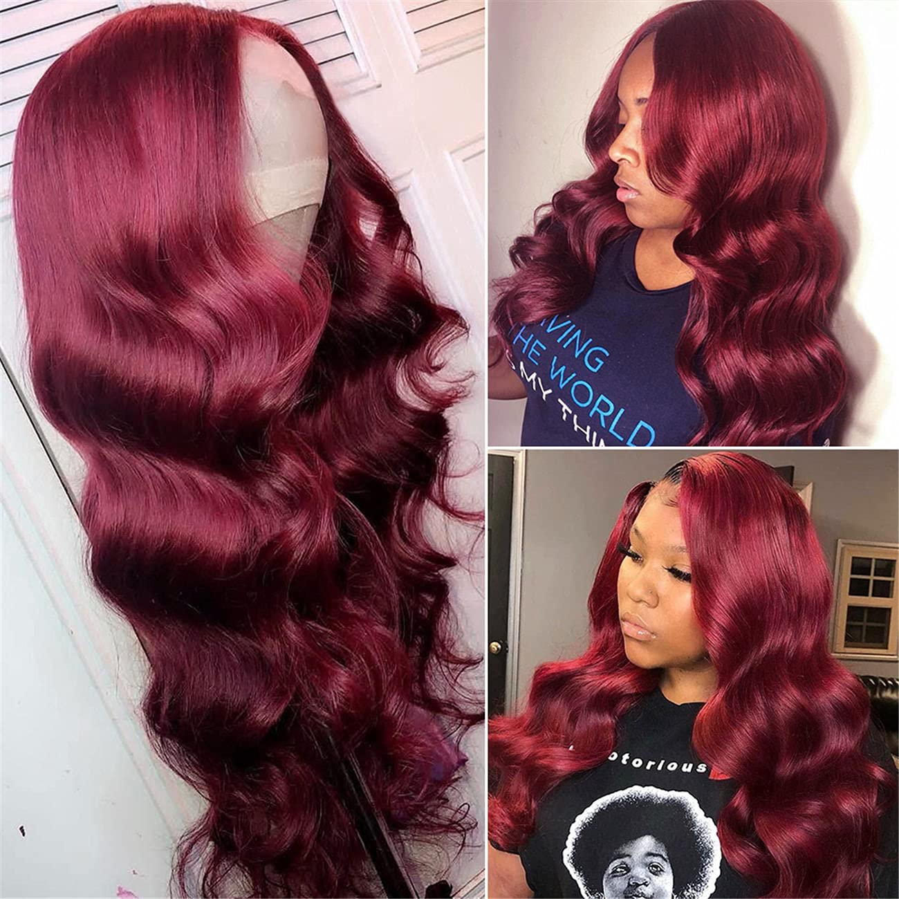 Wiggins Burgundy 5x5 Lace Front Wig Human Hair - Body Wave 99J Glueless Pre-Plucked 16 Inch Lace Wig for Black Women | Perfect for Daily Wear, Parties & Special Occasions