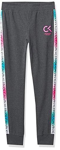 Calvin Klein Girls' Performance Sport Jogger Sweatpants with Rib Cuffs & Adjustable Waistband - Perfect for School, Gym & Casual Wear