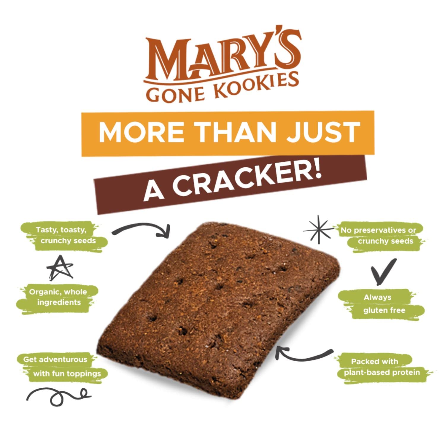 Organic Gluten-Free Vegan Chocolate Graham-Style Snacks by Mary's Gone Kookies - 5 Ounce (Pack of 6) | Healthy School Lunch, Office Snack & On-the-Go Treat