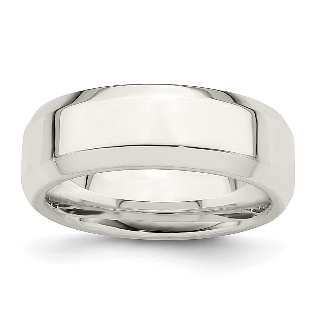 925 Sterling Silver 7mm Beveled Edge Size 10 Wedding Band Ring - Classic Fine Jewelry for Women, Perfect Gift for Her - Ideal for Weddings, Anniversaries & Special Occasions