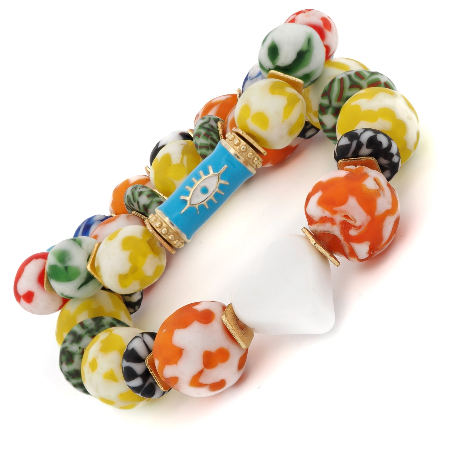 Love & Luck Evil Eye Beaded Bracelet Set for Women - Protection & Good Fortune Jewelry - Perfect for Gifts, Travel & Everyday Wear