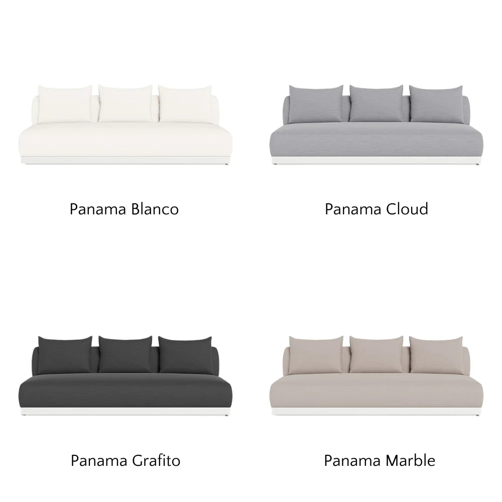 Amalfi Outdoor 3-Seat Armless Sectional Sofa Set - Waterproof Patio Furniture for Backyard, Poolside & Garden Relaxation