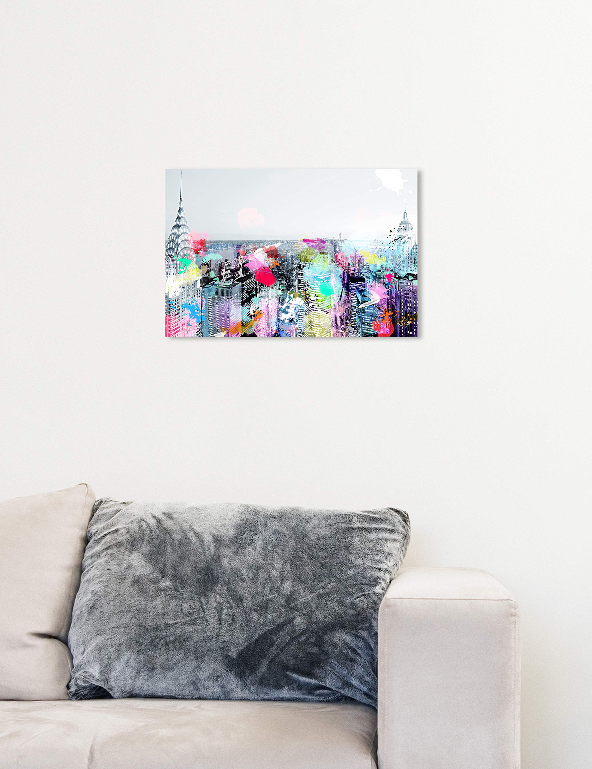 Under The City Lights - Modern Cities and Skylines Wall Art Canvas Prints for Living Room & Office Decor | Urban Landscape Painting for Home & Workspace
