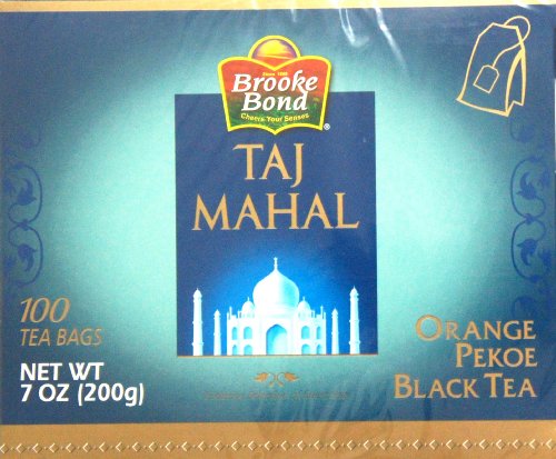 Brooke Bond Taj Mahal Orange Pekoe Black Tea - 200 Tea Bags (Pack of 2 x 100 Bags, 14oz/400g Total) | Premium Indian Tea for Morning Boost, Afternoon Relaxation & Iced Tea