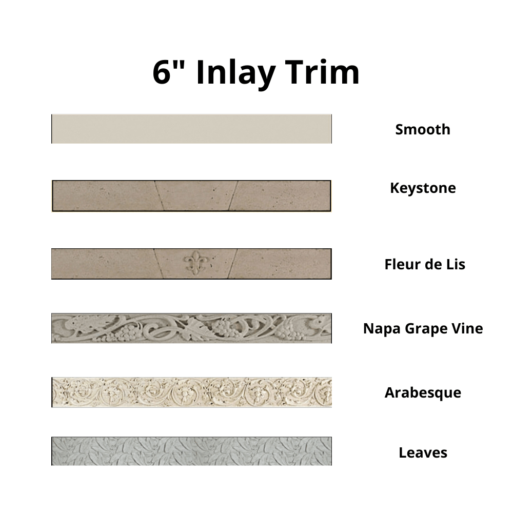 Goleta Traditional Cast Stone Mantel Shelf with Inlay - Elegant Fireplace Mantel for Living Room, Bedroom & Home Decor