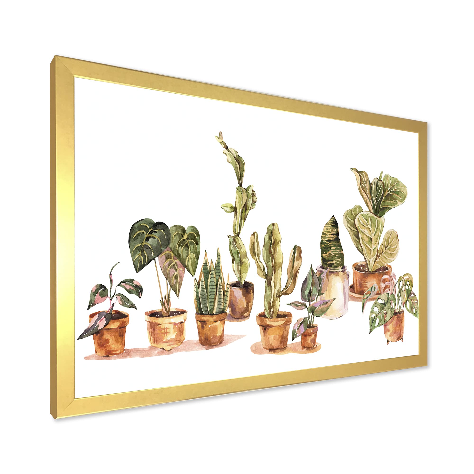 Indoor House Plants Urban Jungle Traditional Framed Wall Art - Perfect for Living Room, Bedroom & Office Decor
