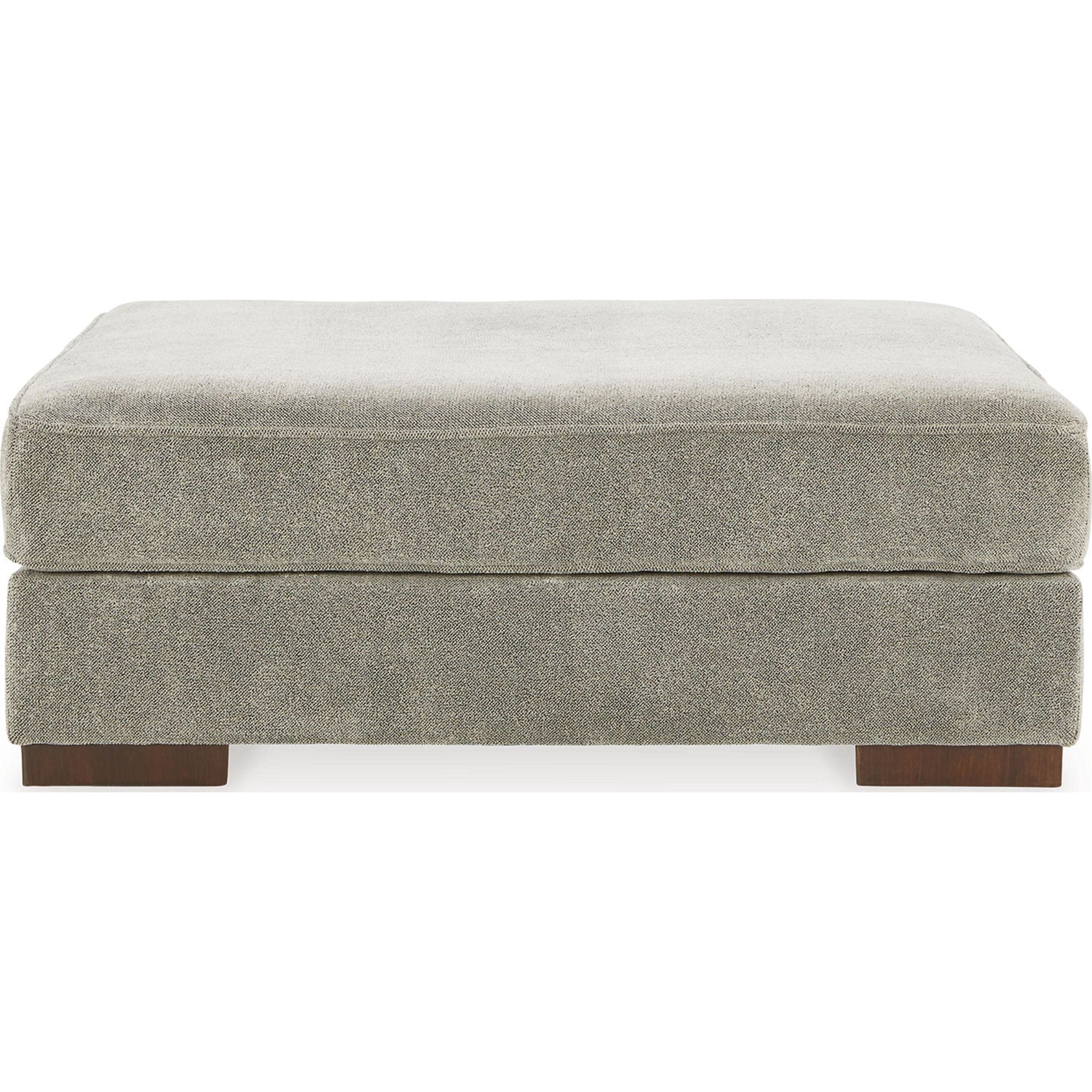 Bayless Oversized Accent Ottoman with Storage - Smoke Gray Tufted Footrest Stool for Living Room, Bedroom & Home Decor