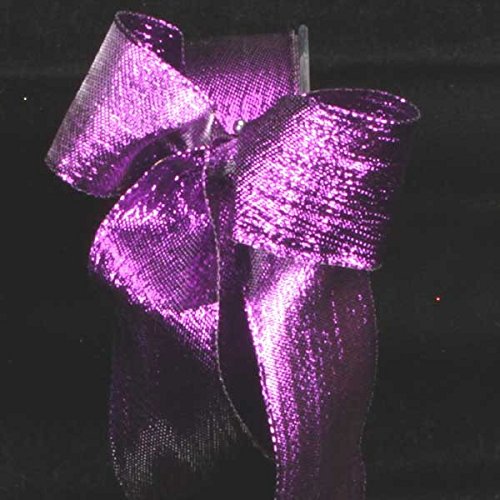 Shimmering Purple Metallic Craft Ribbon - 1.5 Inch x 27 Yards Wired Decorative Ribbon for Gift Wrapping, DIY Projects, Party Decorations, and Scrapbooking