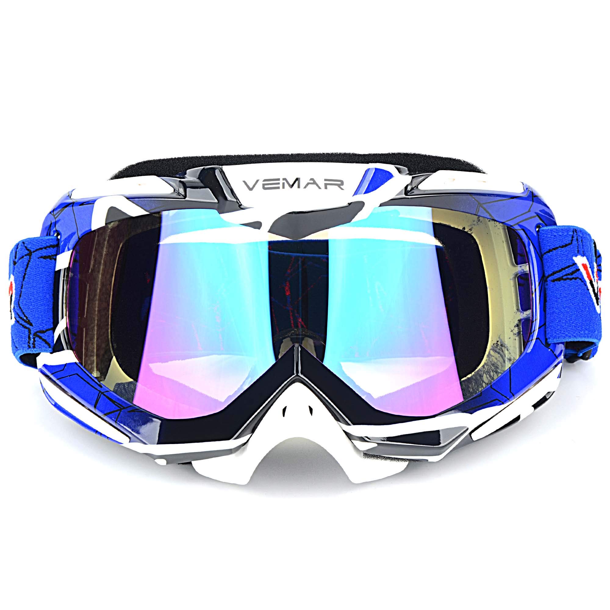 Motorcycle Motocross Goggles - ATV Racing & Dirt Bike Tactical Riding Glasses | Windproof, Dustproof & Scratch Resistant Safety Goggles for Off-Road Adventures (Blue) - Perfect for Motocross, ATV Racing & Off-Road Motorcycle Riding