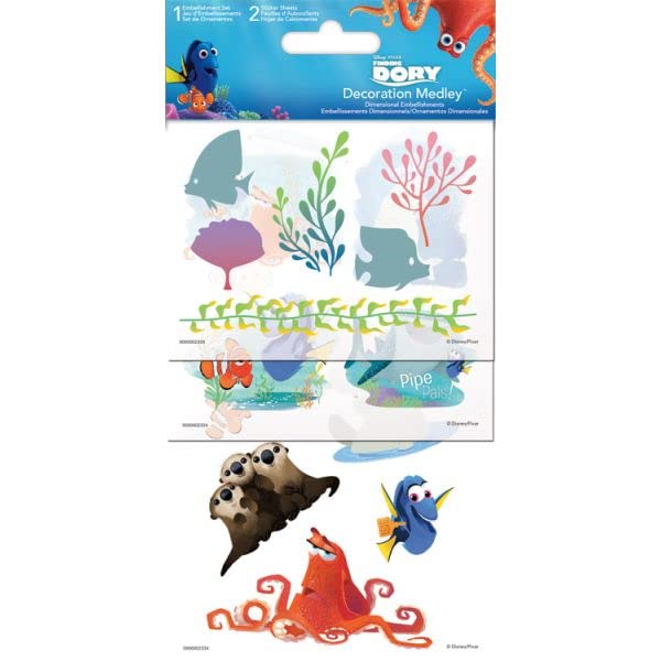 **Baby Shark Backpack and Lunch Box Set for Kids - 4-Piece School Bundle with 16-inch Backpack, Insulated Lunch Bag, Finding Dory Stickers & More | Perfect for School, Daycare, Travel & Outdoor Adventures**