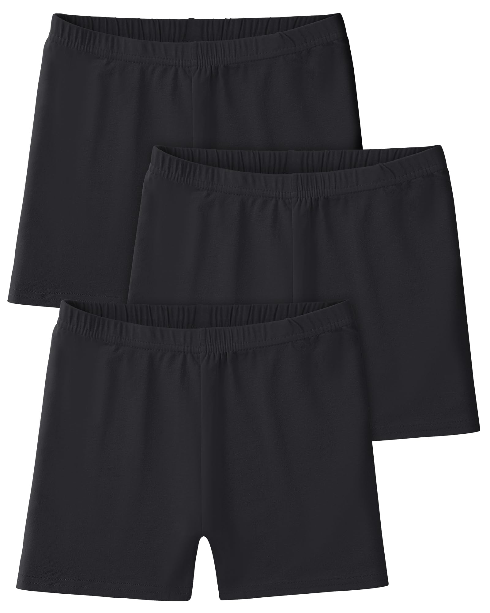 3 Pack Girls Bike Shorts - Cotton Cartwheel Shorts for Kids, Basic Under Dress Biker Shorts - Perfect for Running, Dance, Gymnastics & Playtime